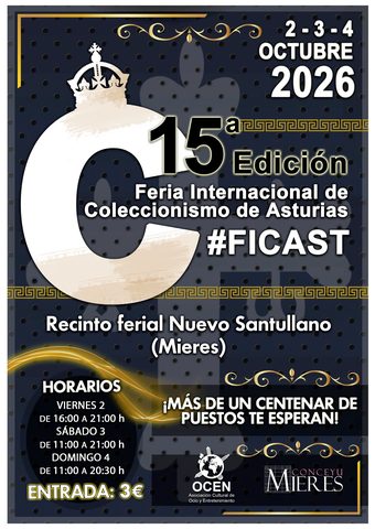 15ª Feria Internacional de Coleccionismo de Asturias 2026, del 2 al 4 de octubre