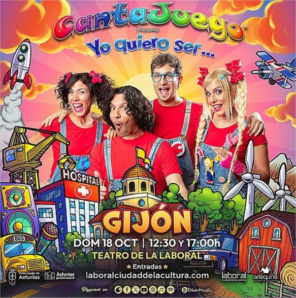 CantaJuego Yo quiero Ser,  en Gijón el 18 de Octubre a las 12:30 y 17:00h. Teatro de la Laboral