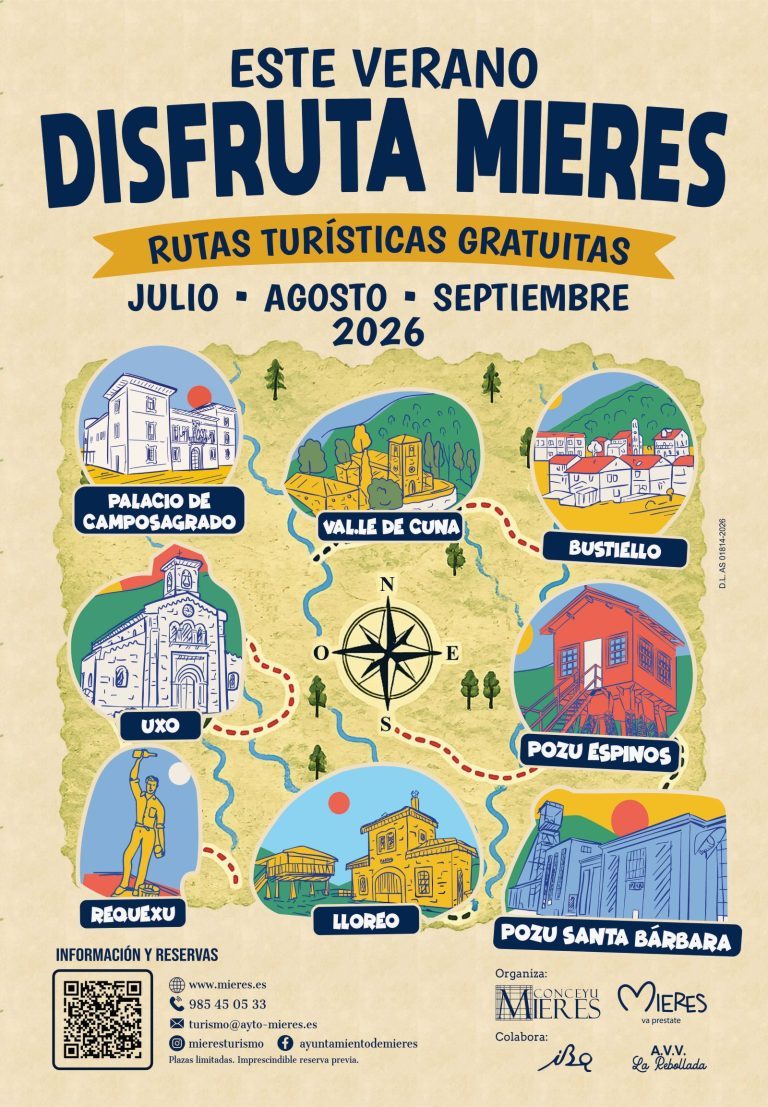 Mieres pone en marcha su programación de actividades turísticas de verano, con 23 rutas y visitas guiadas y 9 recorridos del bus turístico