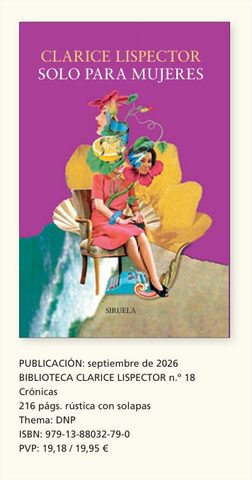 SOLO PARA MUJERES Clarice Lispector