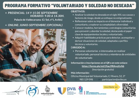 El Ayuntamiento ofrece al voluntariado un nuevo programa gratuito para formarse en el ámbito de la soledad no deseada