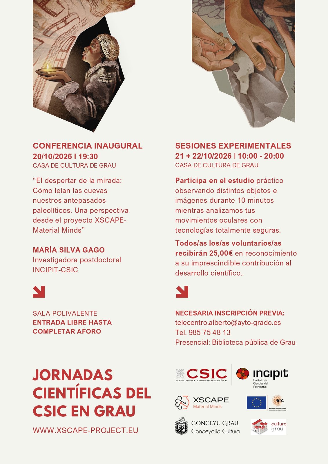 El CSIC visita Grau y busca voluntarios locales para el estudio experimental del proyecto XSCAPE-Material Minds